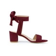 thumbnail image 6 of BLISSFUL STEP Women's Shoes Slingback Back Ankle Open Toe Tie Block Heels Sandals Burgundy 9.5, 6 of 8