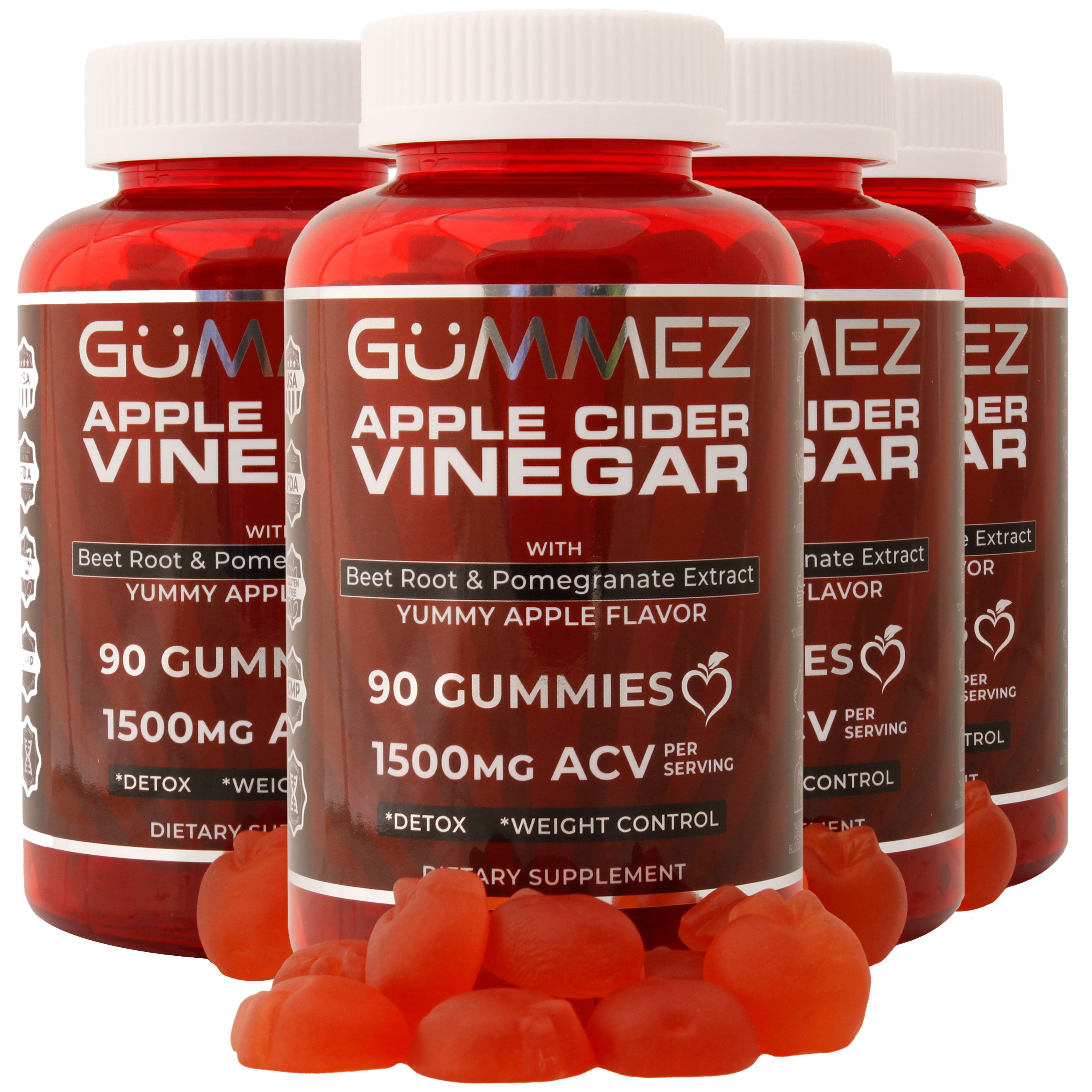 4Pack Yum Nutrition Gummez 360ct Total Apple Cider Vinegar Gummies ACV Diet & Weight