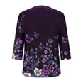 thumbnail image 4 of Womens Plus Size Tops Casual 3/4 Sleeve Casual Printed V-Neck Blouse Fashionable And Comfortable Top Business Casual Outfits Blouses Clothes (Size:L-5XL), 4 of 5