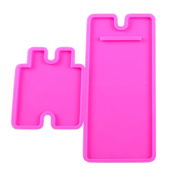 Molde de soporte para teléfono Molde de silicona para bricolaje Soporte de teléfono Molde de epoxi Soporte móvil que hace el molde, Rosa 2 Piezas AweSitey HA003931-02