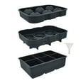 thumbnail image 4 of Mainstays, Ice Cube Tray, 2 Pack Silicone Ice Cube Tray Grey, Square & Sphere Combo, 2 pack, perfect for chilled drink preparation, 4 of 7