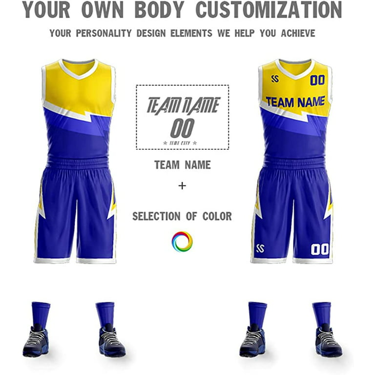 YELLOW full sublimated Basketball Jersey Template