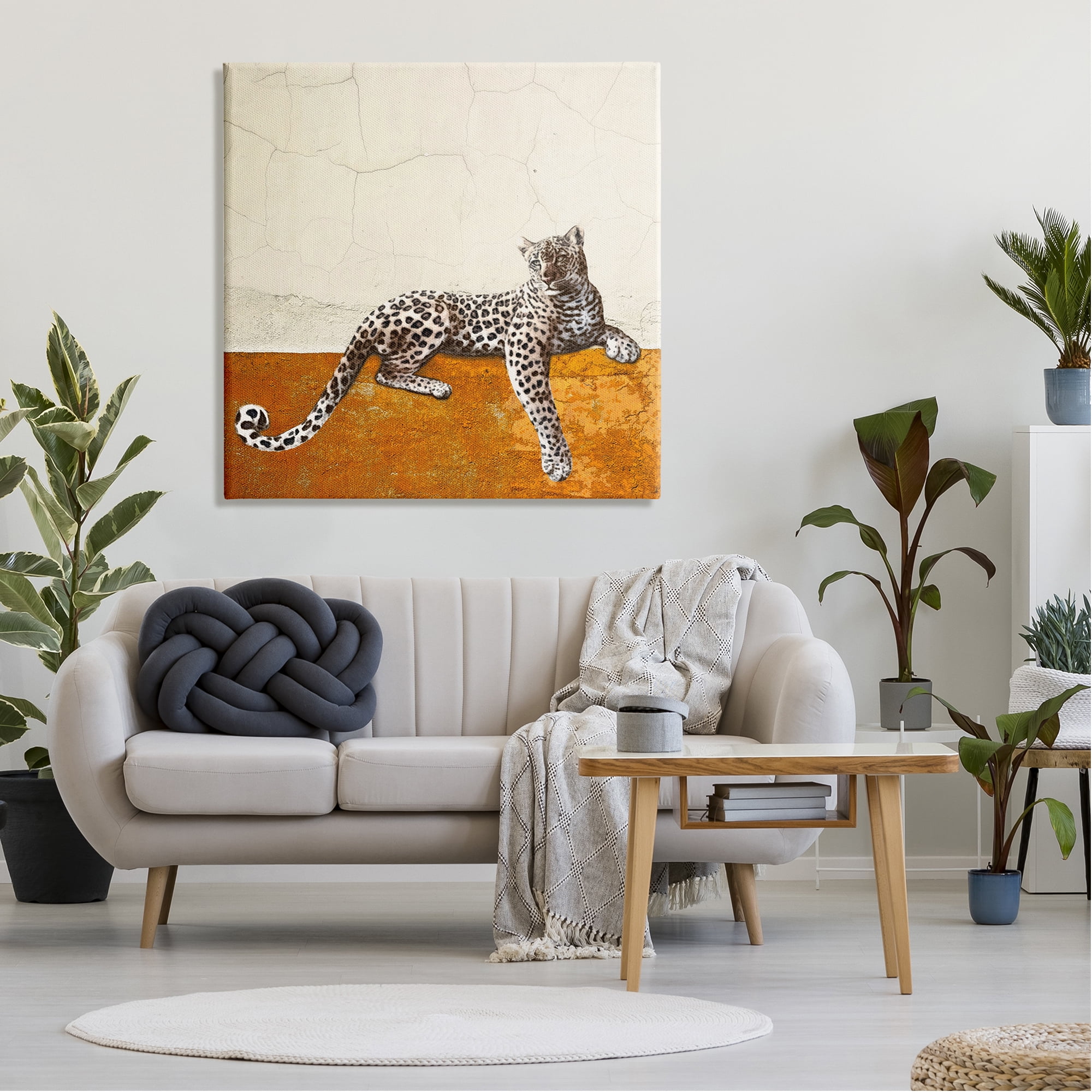 Stupell Leopard Wildlife Geometric Animal Animals & Insects Painting Gallery Wrapped Canvas Print Wall Art