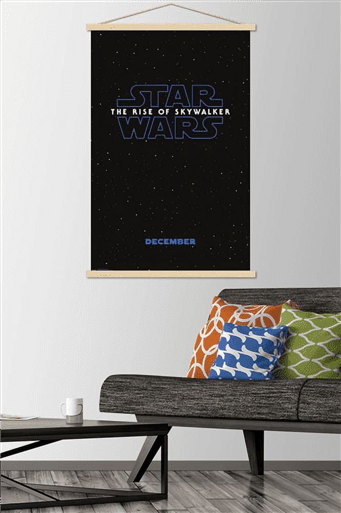 Star Wars: The Rise Of Skywalker - Logo Teaser One Sheet Wall Poster with Wooden Magnetic Frame, 22.375" x 34"