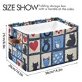 thumbnail image 4 of Yayeee Canvas Storage Basket with Handles for Shelves Fabric Bins Closet Organizer, Black Cats and Hearts, 4 of 8