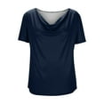thumbnail image 5 of Agkizg Women's Turtleneck Short Sleeve T Shirt Solid Color Breathable Soft Lightweight Summer Daily Casual Top, 5 of 5