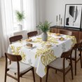 thumbnail image 6 of Christmas Table Cloth Waterproof Tablecloths, Winter Xmas Yellow Snowflakes Textured Tablecloth Dining Table Cover for Kitchen Party Tabletop Outdoor, Rectangle Tablecloth 60x102 Inch, 6 of 9