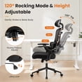 thumbnail image 3 of CONCETTA High Back Office Chair with Adjustable Lumbar Support, Headrest & Armrests, Black, 3 of 6