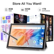10 Inch Tablet Android 15 Tablets With Case Stylus 8GB (3+5 expansion) RAM+32GB ROM Support 1024GB Expand, 6000mah Battery 10 IN Android Tableta, 2MP+8MP Dual Camera WiFi-6 BT5.0, 10.1 IPS HD Touch