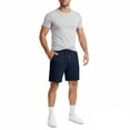 thumbnail image 7 of Dwelliawo Men's Waffle Fashion Shorts Sweat Beach Midweight Stretch Quilted Shorts Workout Basketball Shorts with Pockets Navy 3XL, 7 of 7