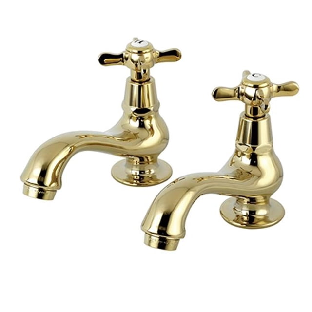Kingston Brass KS1102BEX Robinet de Lavabo avec Poignée Croisée, Laiton Poli
