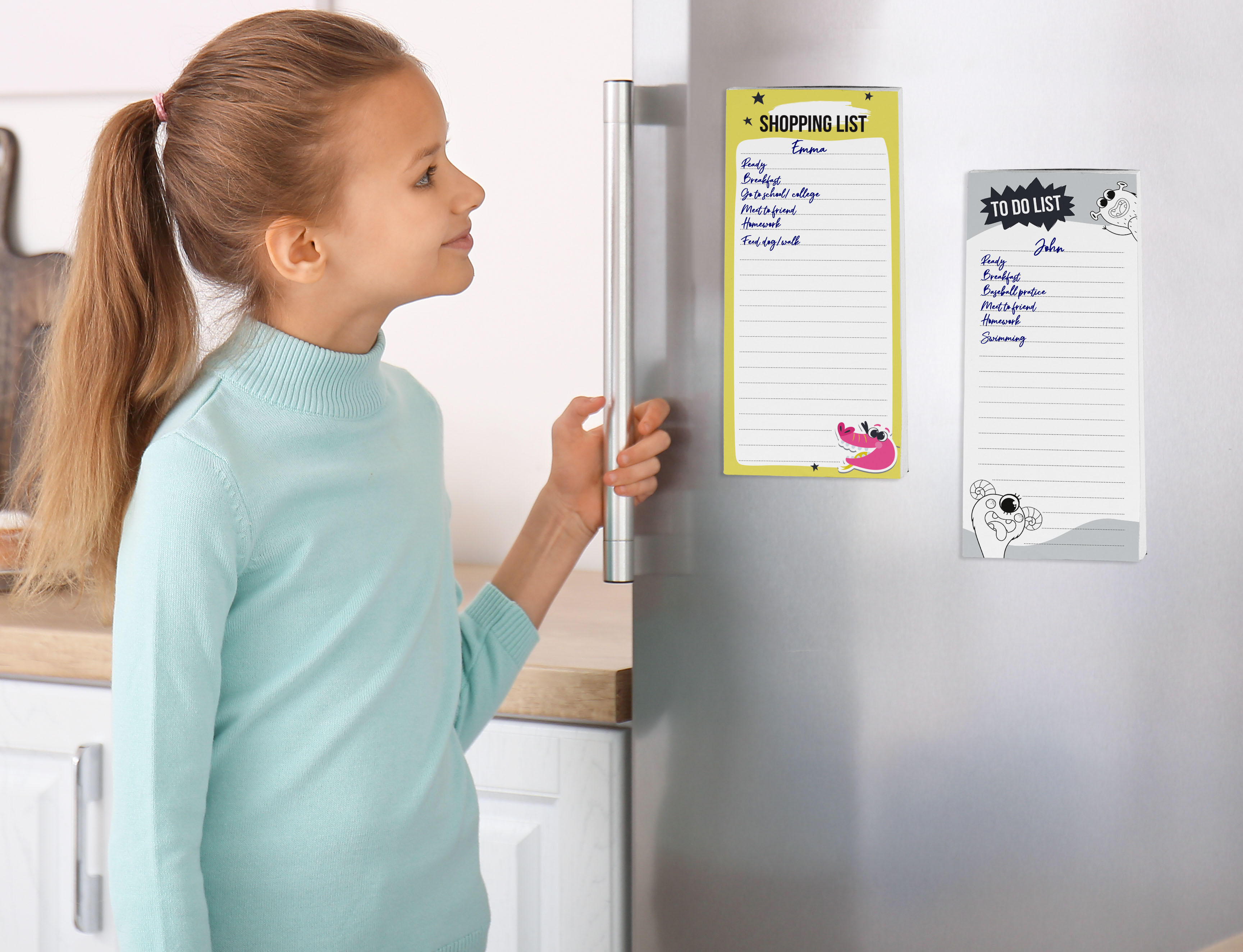 Inkdotpot Pack of 3 Magnetic Fridge To-Do List Notepads- Magnetic Memo Pads For Refrigerator-(50 Sheets Each)-L6