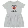 thumbnail image 3 of Inktastic Thanksgiving Girl Turkey Thankful for Family Girls Toddler Dress, 3 of 5