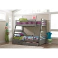thumbnail image 2 of Grey Twin over Full Bunk Bed with Storage Drawers and Solid Wood, 2 of 2