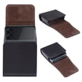 thumbnail image 6 of Dteck Premium Leather Cell Phone Belt Holster for Samsung Galaxy Z Flip 4, Z Flip3 5G, Z Flip 2,Mens Holster Phone Pouch Holder Case,Cell Holster Pouch Case, Black, 6 of 10