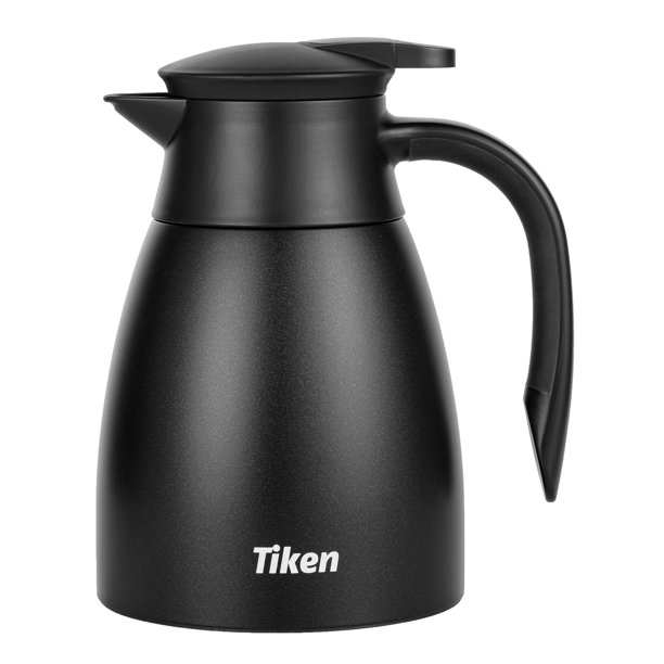 Tiken 34 Oz Thermal Coffee Carafe, Stainless Steel Insulated Vacuum Coffee Carafes For Keeping