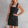 thumbnail image 2 of IROINNID A-Line Dress For Women Casual V-Neck Camis Sleeveless Vest Long Dress Knee-Length Solid Color Dress, 2 of 9