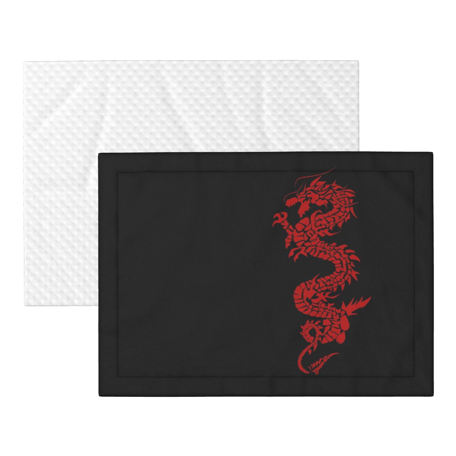 Flannel Throw Dog Blanket Red Loong-Dragon Soft Warm Print Pet Blankets for Small Dog Cat Puppy