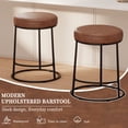thumbnail image 5 of MultiHaven Backless Bar Stools Set of 4,24" Counter Height Barstools with Brown PU Upholstered Seat for Kitchen Island, 5 of 9