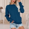 thumbnail image 4 of Pink Season Women Sweatshirt Round Neck Long Sleeve Trendy Versatile Skin-touch Everyday Wearing Polyester Solid Color Women Pullover Streetwear, 4 of 8