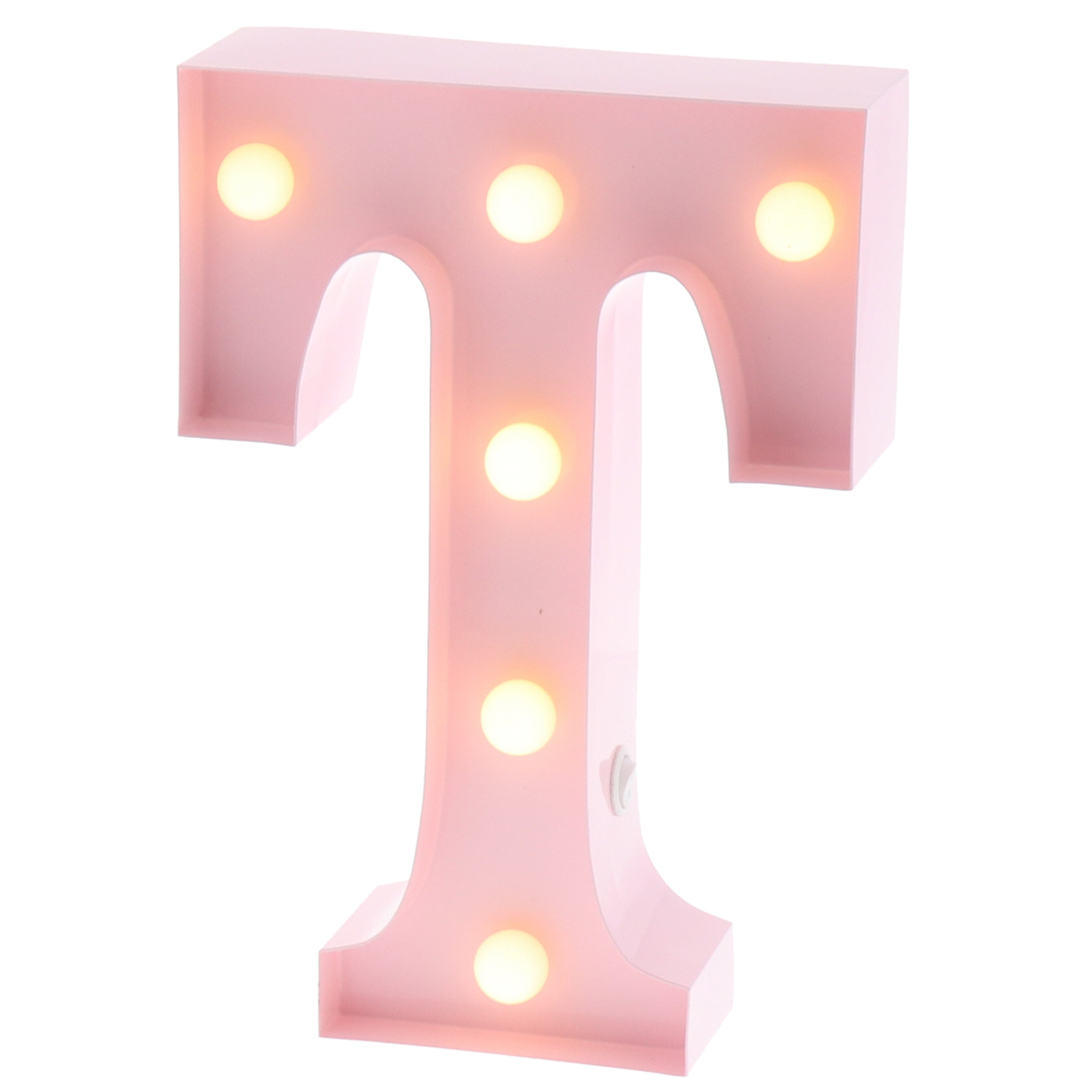Barnyard Designs Metal Marquee Letter P Light Up Wall Initial Nursery Letter Home and Event Decoration 9” Baby Pink 