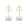 thumbnail image 4 of 1.0 Ct Heart Cut Studs Clear Moissanite 14K Rose Solid Solid Gold Everyday Dainty Earrings Screw Back, 4 of 7