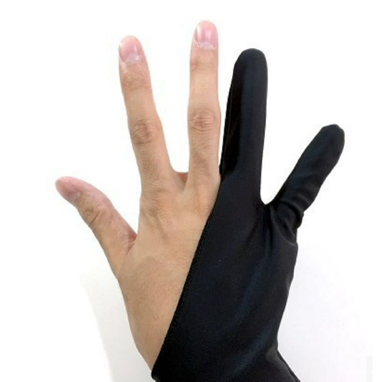 Classic Black Artist Glove | Drawing, Graphics Designing| 2-Finger Anti-fouling Glove| Fits Right and Left hand| Unisex 
