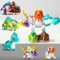 5 In 1 Dino Transforming Robot: Action Figures for 3-6 Year Old Boys, Colorful Cool Dinosaur Toys Gift for Kids