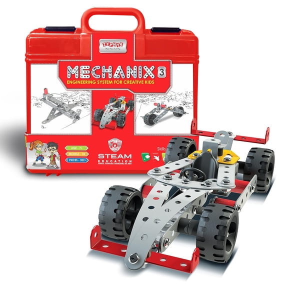 Mechanix-3 Smart Bag STEM Toy, Building and Construction Set for Boys and Girls Age 7 Years