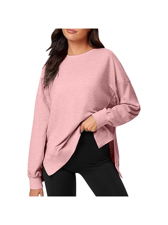 Free Shipping Womens Fall Fashion 2025 Long Sleeve Shirts Casual Tops Loose Dressy Basic Fall Fashion Trendy Outfits Winter Clothes