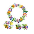 thumbnail image 3 of Guirnalda de flores artificiales para fiestas temáticas hawaianas, conjunto de leis hawaianos Multi, 3 of 9