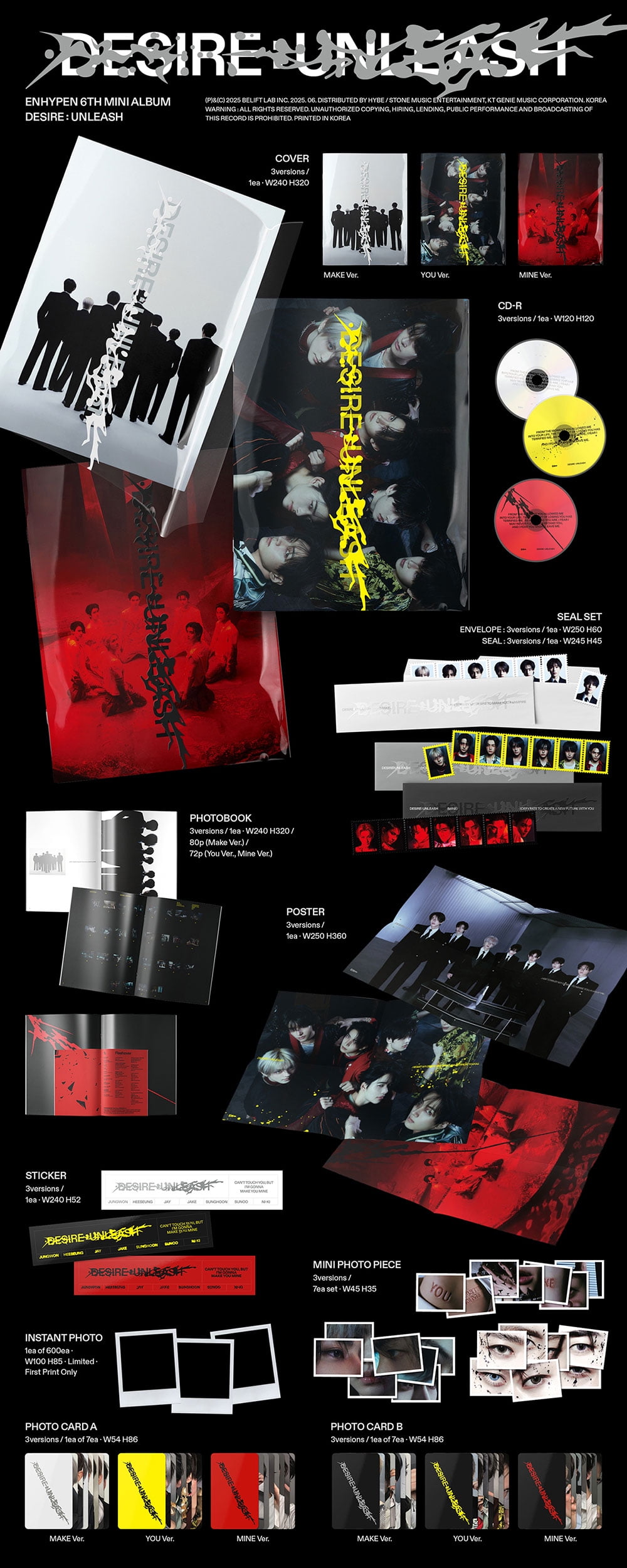 ENHYPEN - [DESIRE : UNLEASH] 6th Mini Album MAKE Version