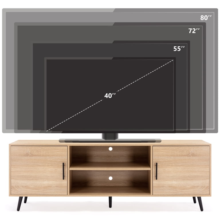 ChVans Mid-Century Modern TV Stand with Storage, 80-Inch photo 3