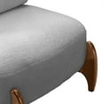 thumbnail image 4 of LUMAMIN Solid Wood Accent Chair, Upholstered Teddy Fleece Fabric Armless Reading Chairs for Living Room, Bedroom, Reading Corner, Modern Simple Design,Gray, 4 of 7