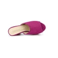 thumbnail image 4 of BLISSFUL STEP Chaussures pour Femmes Sandales à Talon Bloc à Plateforme Épaisse à Bout Ouvert Rose Vif 7, 4 of 7