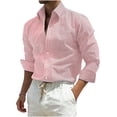 thumbnail image 5 of Ceisia Men's Slim Fit Long Sleeve Striped Button-Down Shirt Casual Summer Beach Top Orange S Gifts, 5 of 5