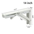 thumbnail image 2 of WSYW - 2 soportes plegables para estantes pesados de acero inoxidable para montaje en pared, 14 pulgadas, color blanco, 2 of 8