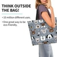 thumbnail image 2 of Pofeuu Cute Dog Faces Print Reusable Grocery Bags - Washable, Foldable, Packable Tote, Large Handles, Heavy Duty, Zippered Top Pouch, 2 of 8