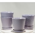 thumbnail image 2 of BUYMAX 5 inch Lavender Ceramic Plant Pots with Drainage Holes & Saucers, 4-Pack for Herbs, Cactus, Succulents, Home Office Decor, 2 of 8