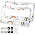 thumbnail image 2 of Coolnut Rainbow License Plate Frames 2 Pack, Waterproof Aluminum Alloy Car Tag Holder 2 Holes License Plate Covers with Screw Caps Auto Accessories, 2 of 7