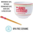 thumbnail image 3 of Silver Buffalo Nissin Classic Cup Noodles Logo Much More than a Soup Ceramic Ramen Noodle Rice Bowl with Chopsticks, Microwave Safe, 20 Ounces, 3 of 8