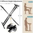 thumbnail image 2 of Keyboard Stand and Bench Set, Foldable Double X Keyboard Stand Music Electronic Piano Stands + X Style Adjustable Padded Piano Keyboard Bench Seat, 2 of 9