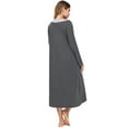 thumbnail image 5 of Aibrou Women Nightgown Long Loose Zipper Front Housecoat Sleepwear Houedress with Pockets Long Sleeve，Mulit-color, 5 of 7
