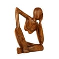 thumbnail image 3 of 12" Wooden Abstract Sculpture Handmade Handcrafted Art "Thinking Man 2" Home Decor Decorative Figurine Accent Decoration Hand Carved Thinker Statue, 3 of 4