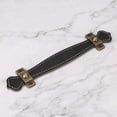 thumbnail image 4 of 2pcs Vintage Leather Drawer Handles Black Leather Suitcase Handles, 4 of 5