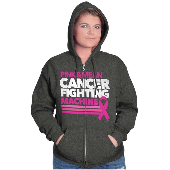 Breast Cancer Fighting Machine Zip Hoodie Sweatshirt Women Brisco Brands S