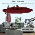 thumbnail image 4 of Outsunny Parasol de Jardin 9,7 Pi Pare-Soleil Parasol Banane Déporté Rouge Vin, 4 of 10