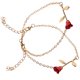thumbnail image 3 of 2 pulseras de rosas rojas de moda, ajustables y elegantes, regalo de joyería para mujeres y niñas (doradas)., 3 of 5