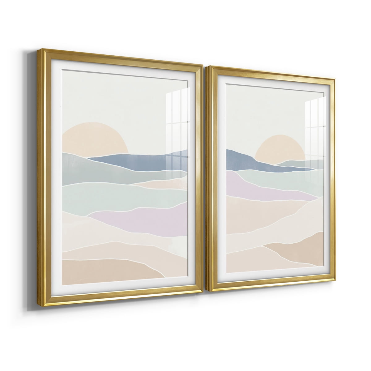 Wexford Home Wave Tableau I Premium Framed Print, 26.5" x 36.5" - Ready to Hang, Gold (Set of 2)