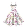 thumbnail image 3 of Valentines Dress for Women Sleeveless Love Heart Print Dresses 2026 Spring Summer A-Line Strapless Cocktail Punk Dress Hot Pink L, 3 of 4